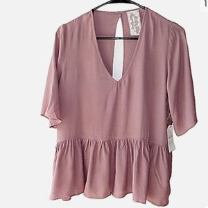 Pitaya Sadie & Sage Mauve Flowy Open Back Top